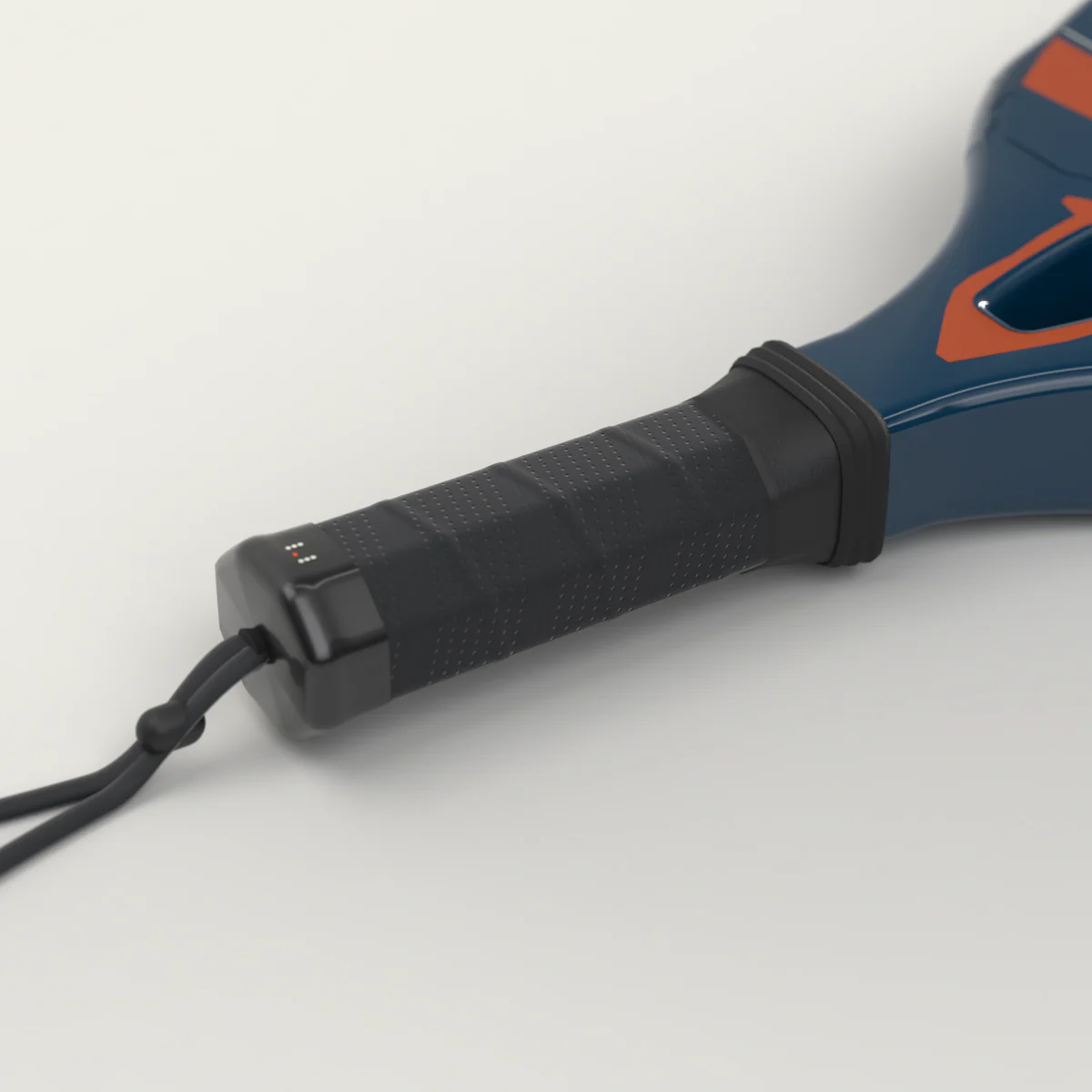 Render da raquete MerchPadel: grande plano do punho com grip