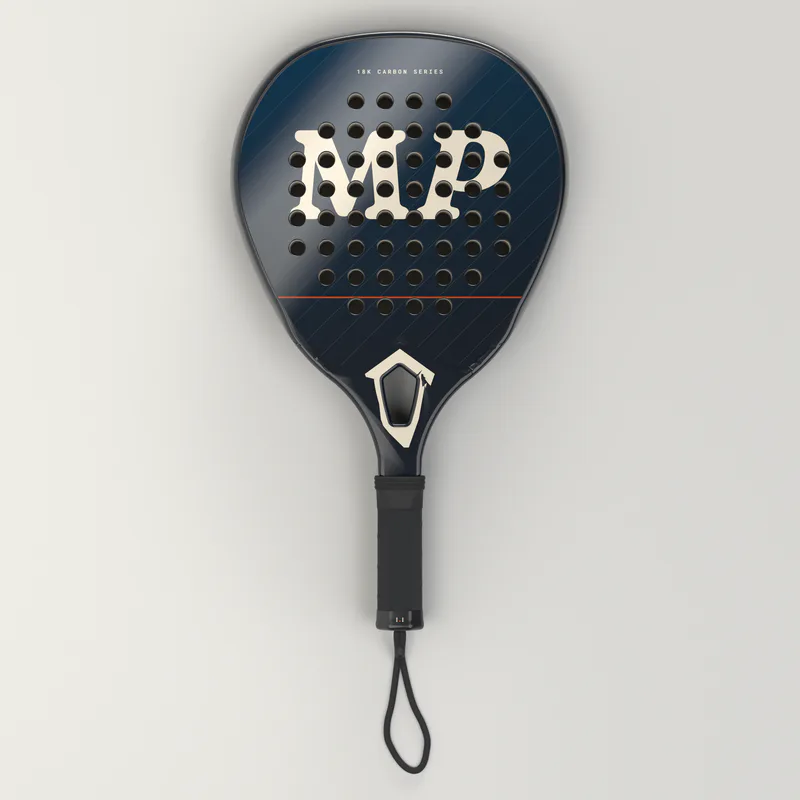 MerchPadel 18K carbon padelracket, diseño degradado, vista frontal