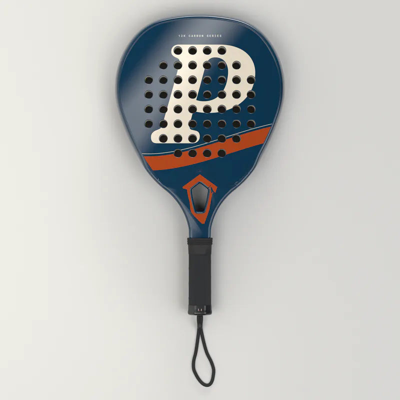 MerchPadel 12K carbon padelracket, diseño petróleo, vista frontal