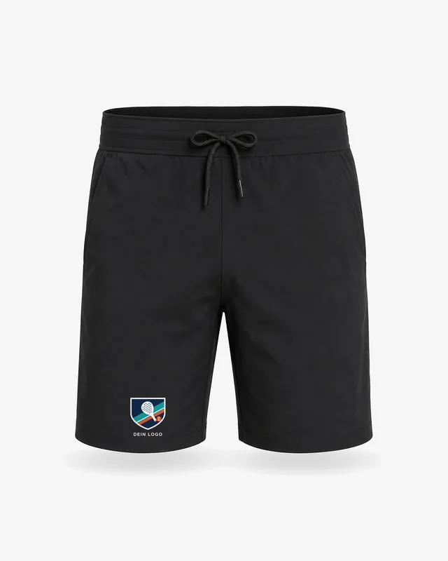Padel Shorts Herren schwarz mit eigenem Logo