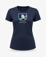 Padelshirt Damen navy mit eigenem Logo