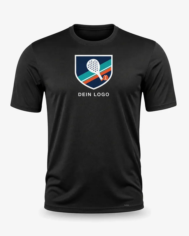 Padelshirt Herren schwarz mit eigenem Logo