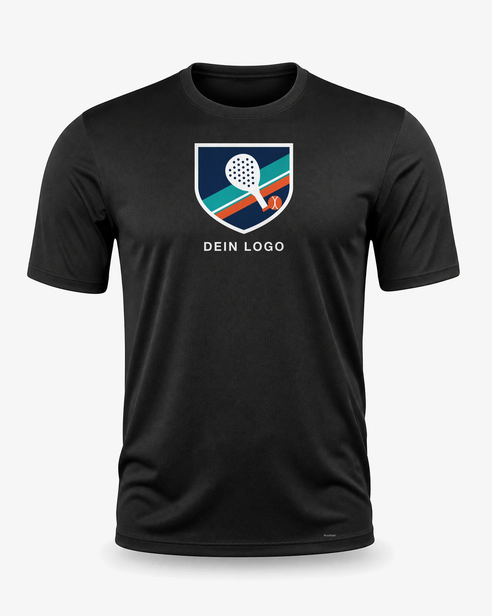 Padelshirt Herren schwarz mit eigenem Logo