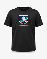 Padelshirt Kinder schwarz mit eigenem Logo