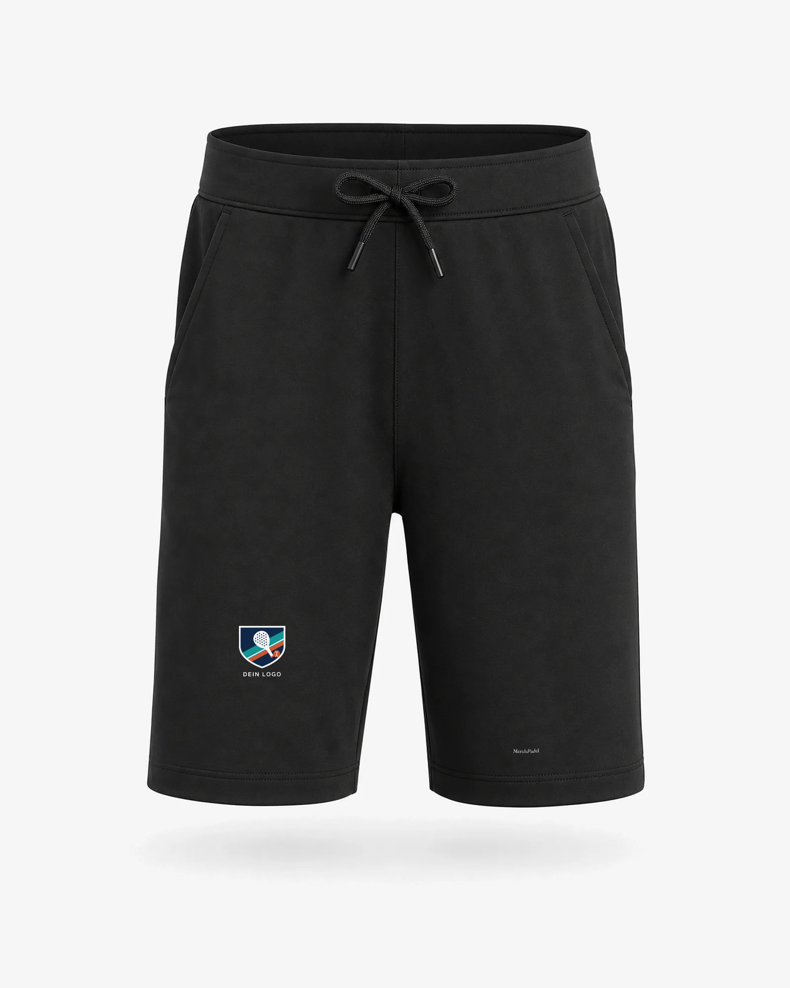 Padel Shorts Kinder schwarz mit eigenem Logo