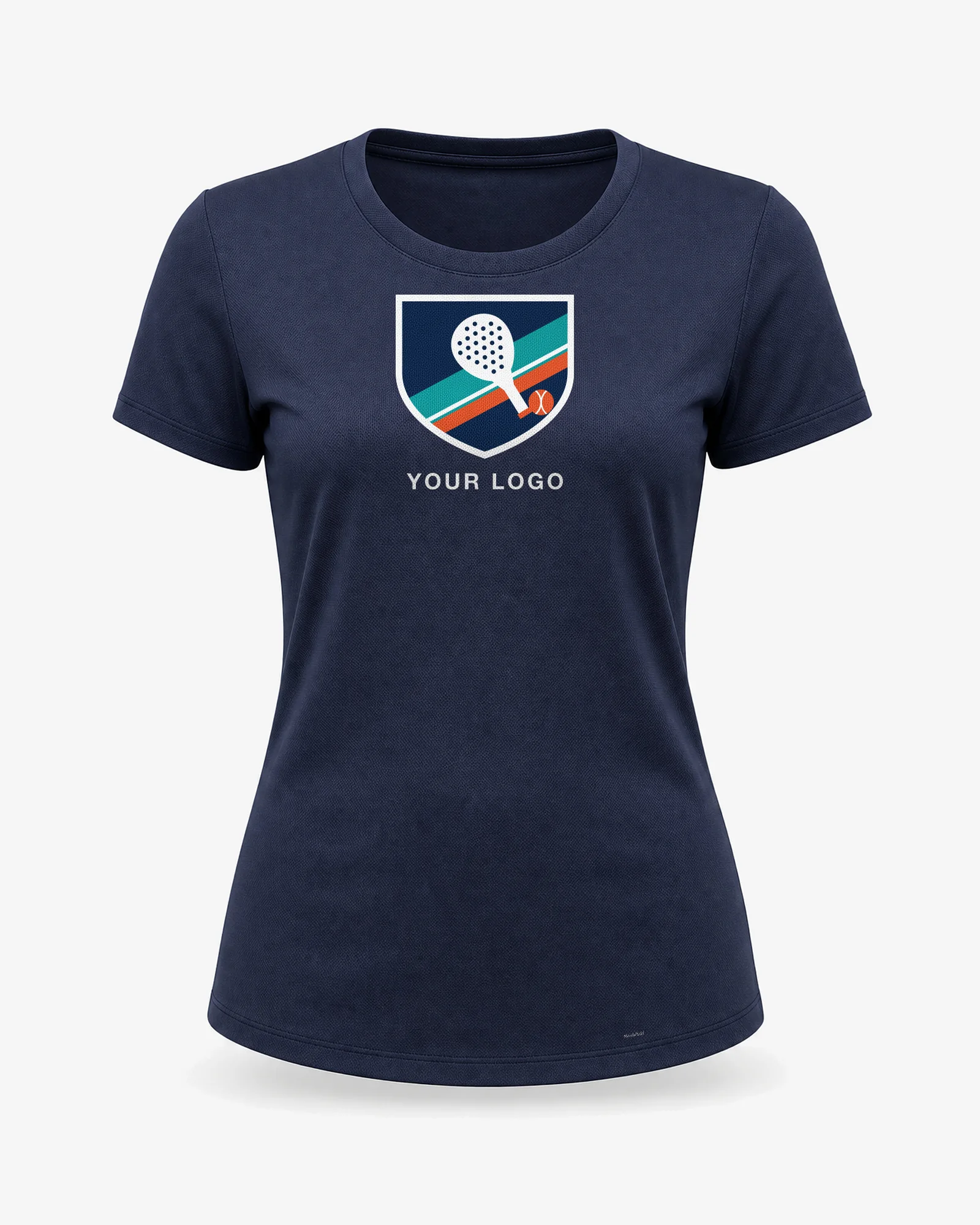 Women's padel shirt navy with your own logo