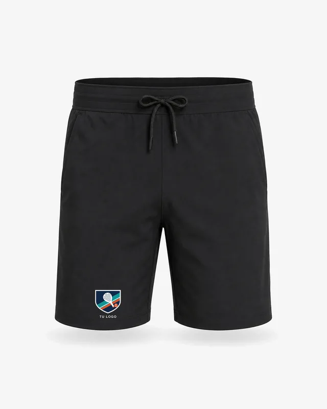 Pantalón corto de pádel hombre negro con tu logo