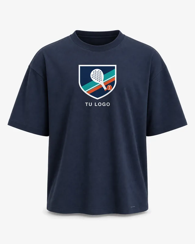 Camiseta de pádel oversize azul marino con tu logo