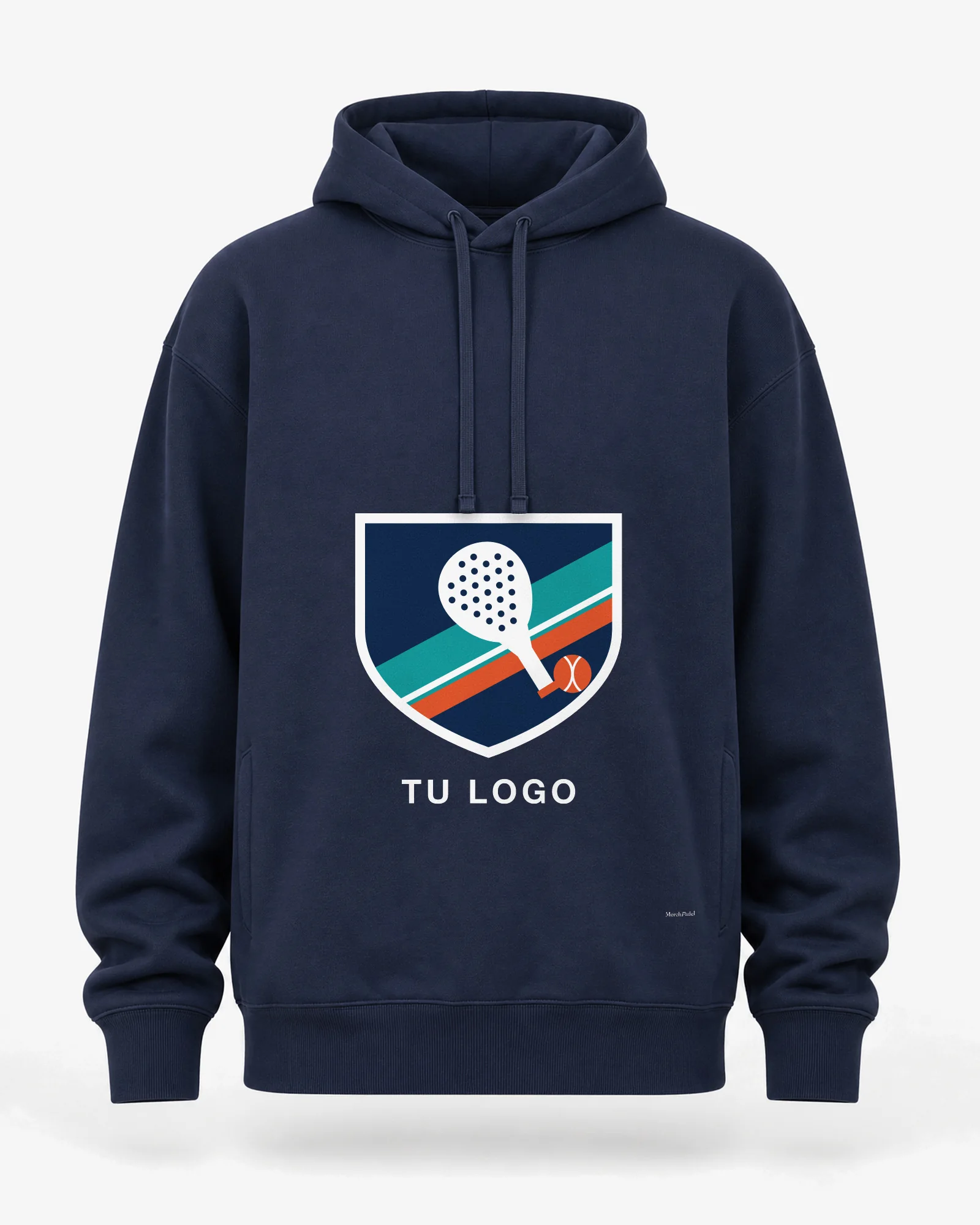 Sudadera de pádel unisex azul marino con tu logo