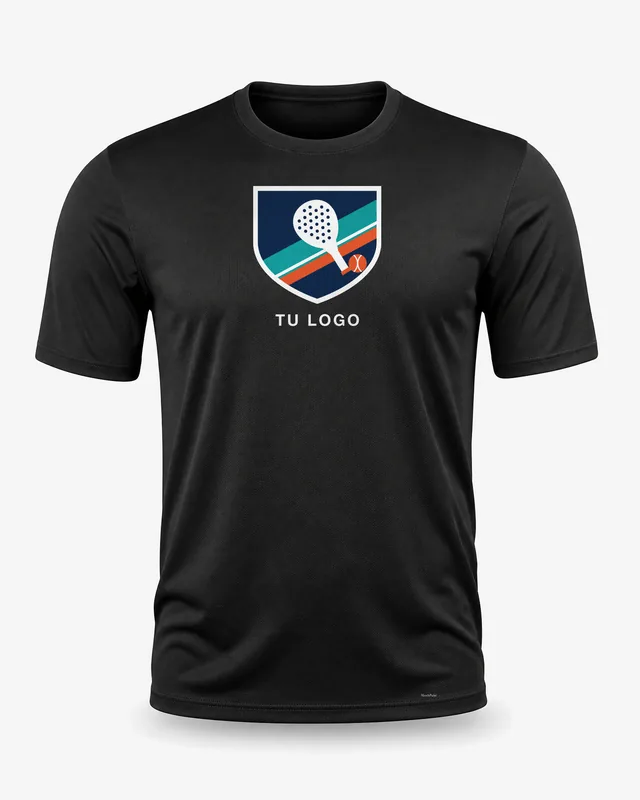 Camiseta de pádel hombre negro con tu logo
