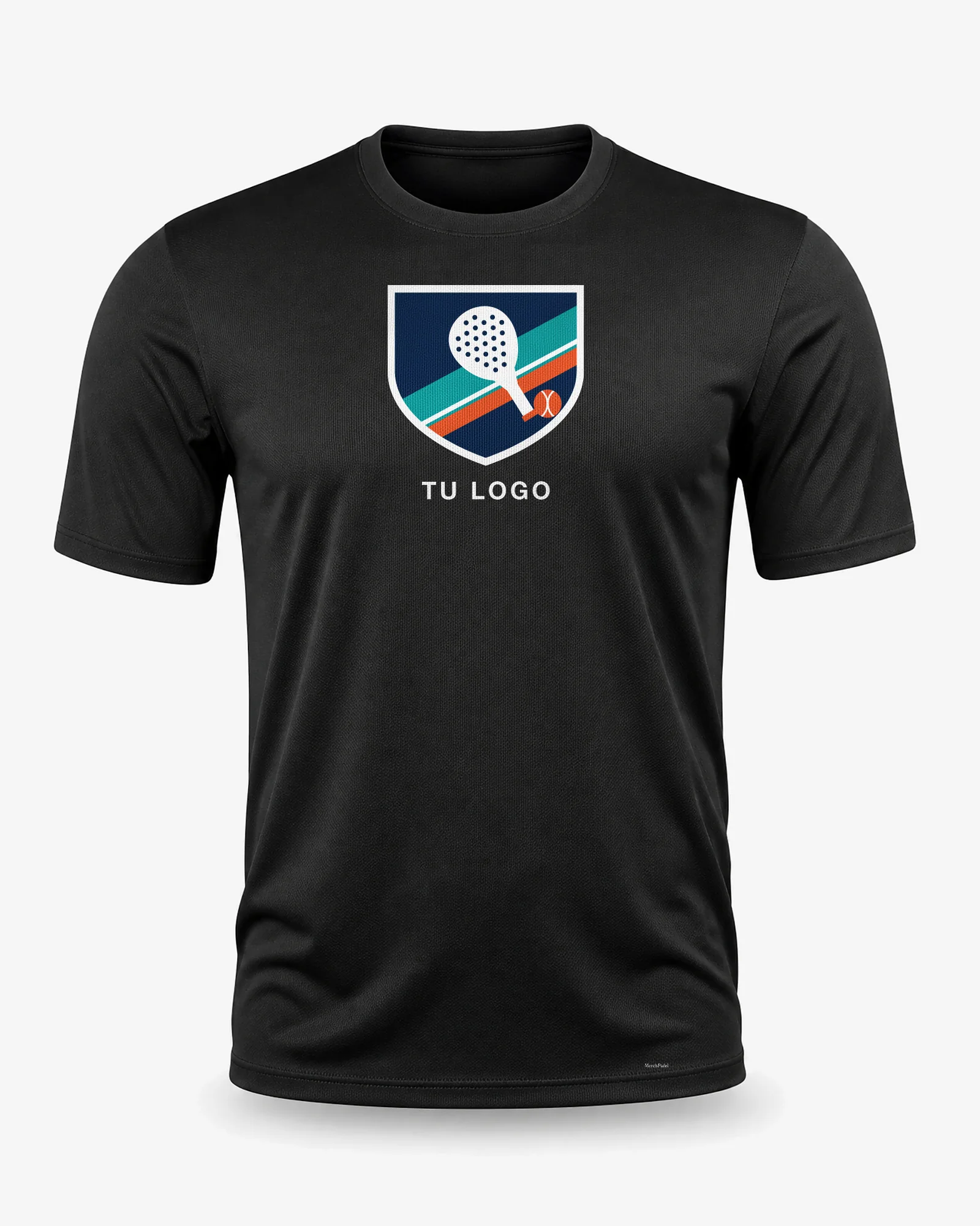 Camiseta de pádel hombre negro con tu logo