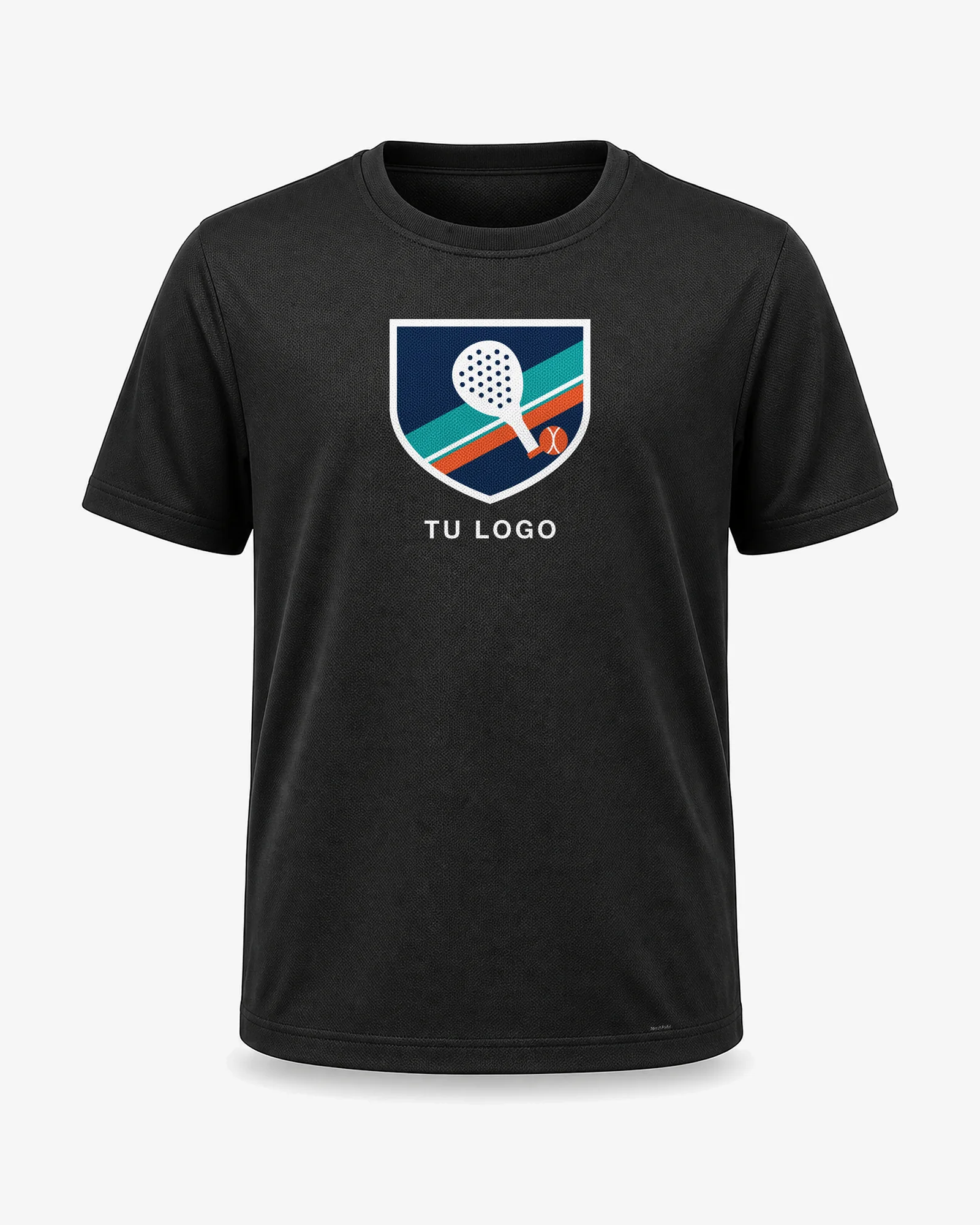 Camiseta de pádel niños negro con tu logo
