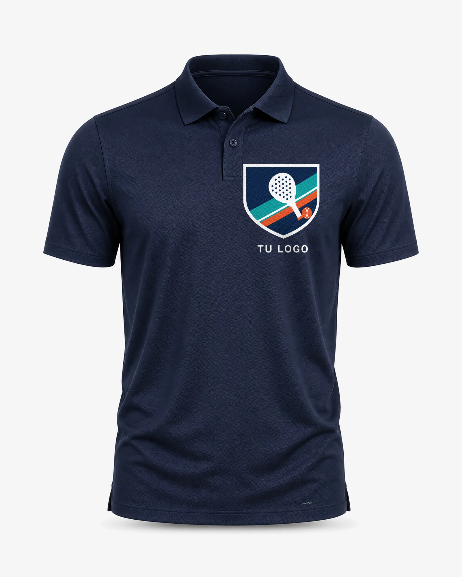 Polo performance azul marino con tu logo