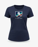 Maglia da padel donna blu navy con il tuo logo