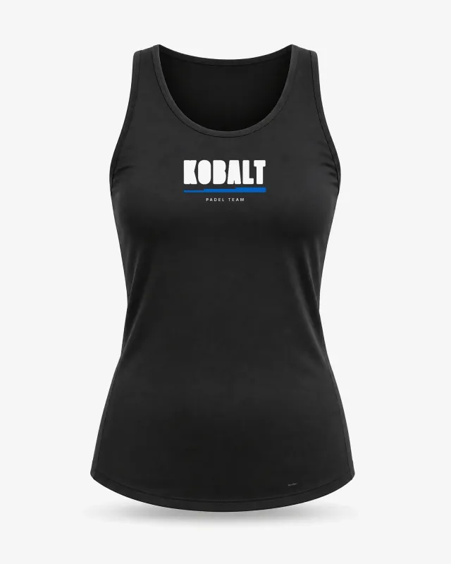 Padel top dame sort med dit eget logo