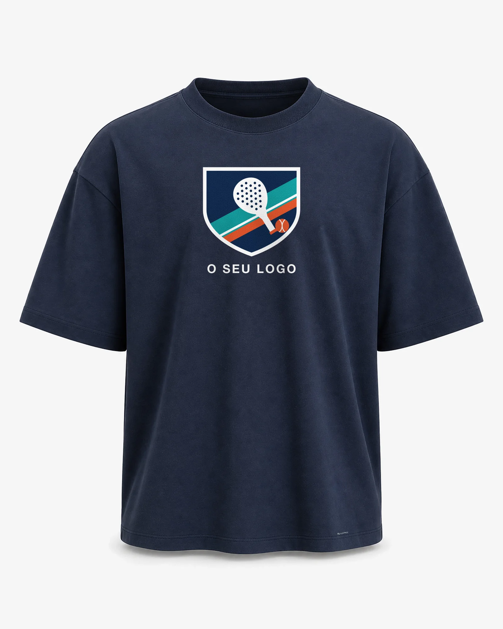 T-shirt de padel oversize azul-marinho com o teu logótipo
