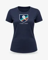 Camisola de padel mulher azul-marinho com o teu logótipo