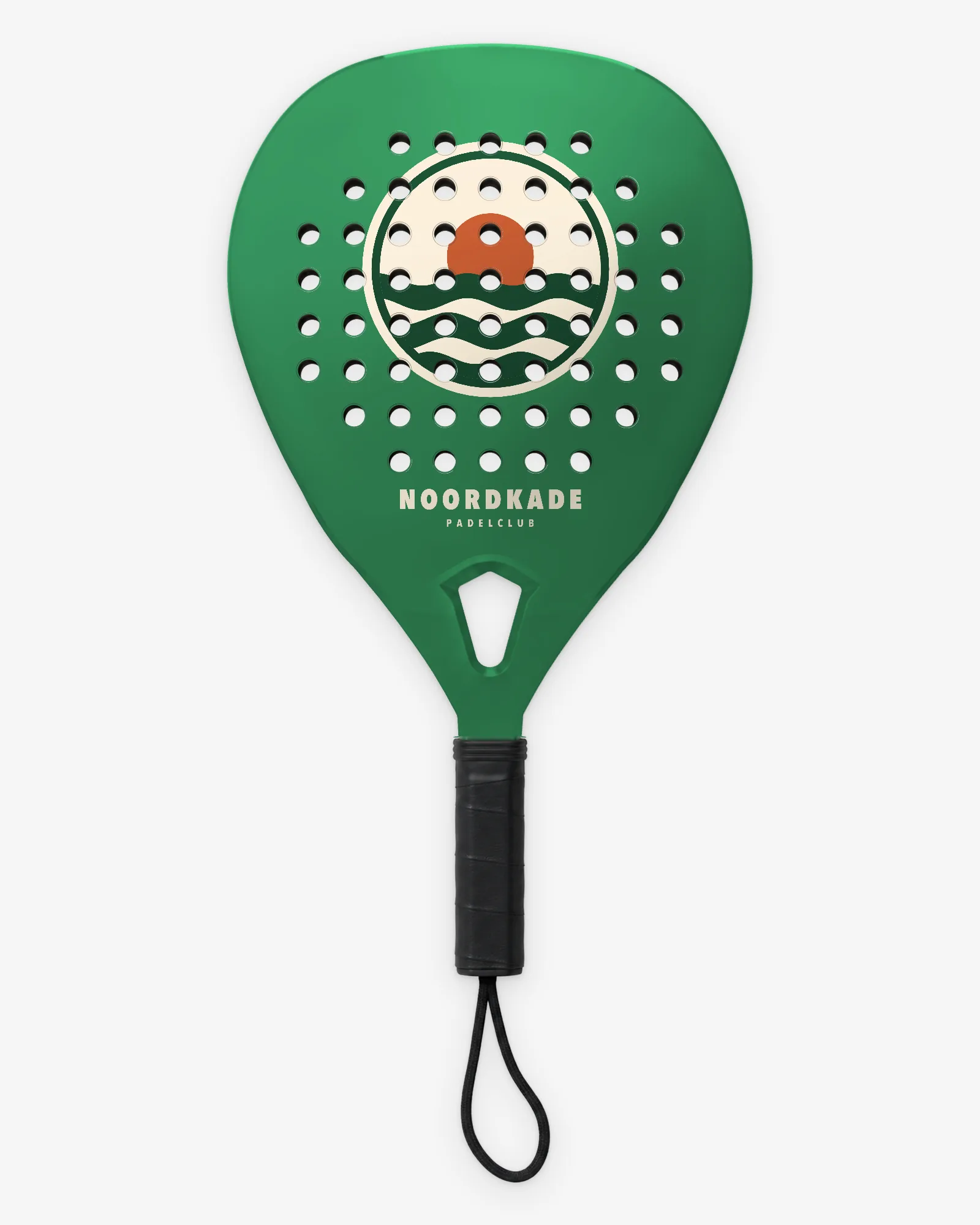 Padelracket met het logo van Noordkade, voorbeeldontwerp
