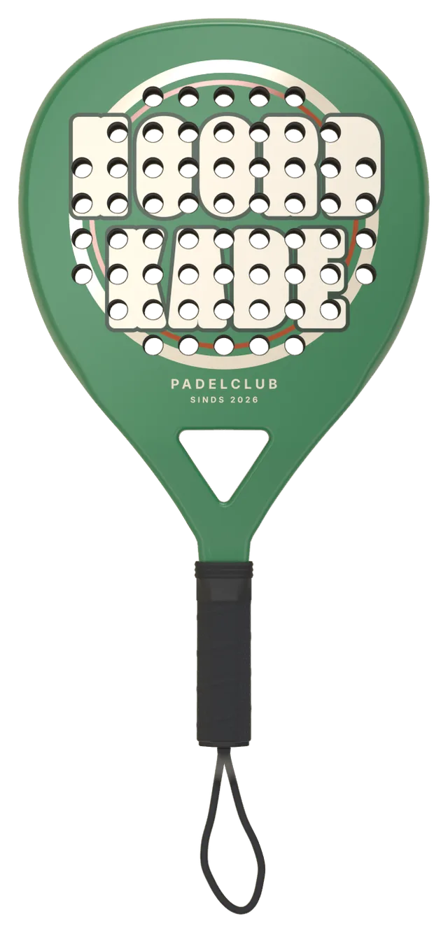 Padelclub Noordkade: Beispieldesign auf dem MerchPadel-Schläger, Vorderansicht